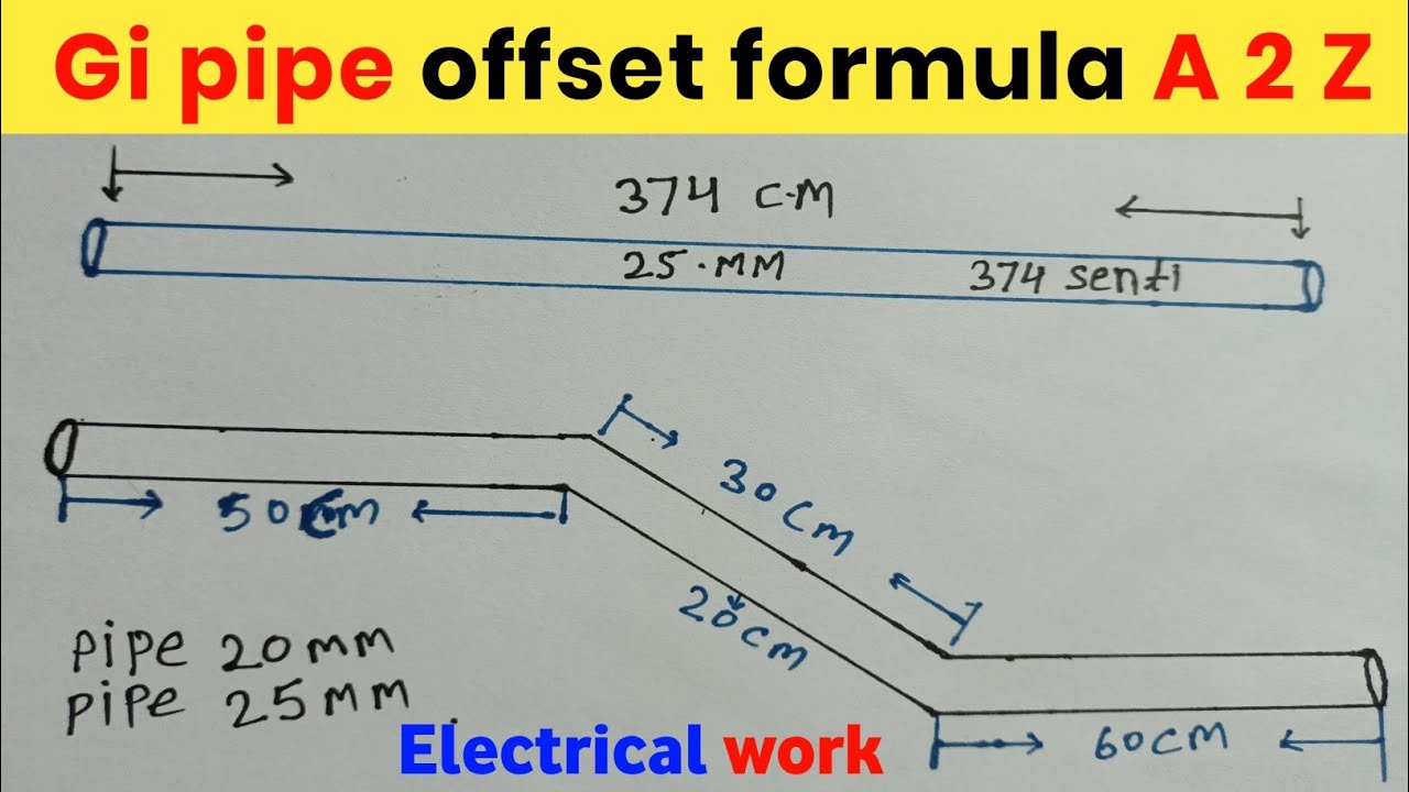 Gi pipe offset formula A to Z || offset conduit bend formula || gi