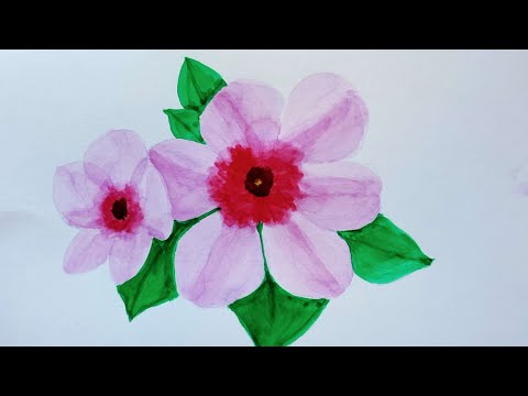 日々草を水彩画で描く』Everday grass in watercolor - YouTube