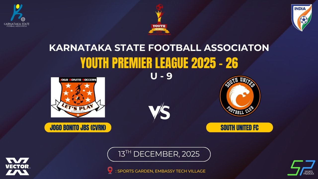 KSFA | YPL 2025 - 26 | U - 9 | ETV | JOGO BONITO JBS (CVRN) VS SOUTH UNITED | 13.12.25