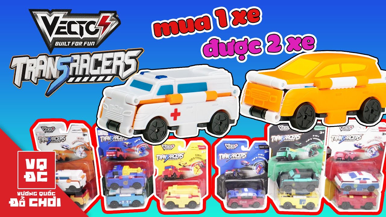 Mở hộp trọn bộ sưu tập xe biến hình Transracer 2 trong... - youtube
