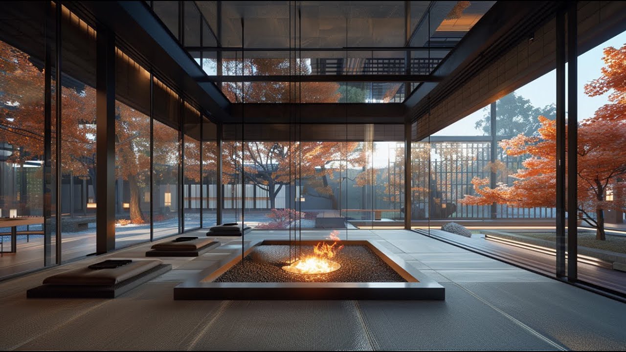 Background Music for Winter Relaxation with Japanese Fireplace Sounds for Study Work Sleep