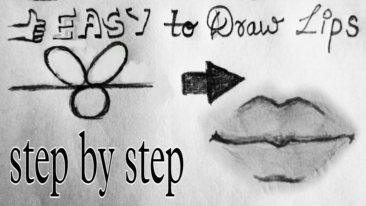 STEP BY STEP DRAWING OF LIPS 👄 EASY TRICK 👏🏻✨