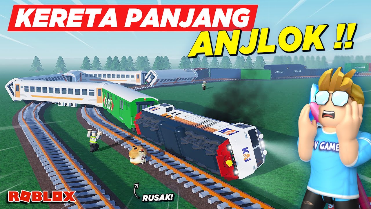 NYOBAIN GERBONG KERETA API TERPANJANG MALAH ANJLOK !! ROLEPLAY GAME KAI - Roblox Indonesia