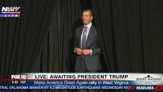 AWKWARD: Eric Trump Walks On Stage Too Early At President Trump's West Virginia Rally (FNN)