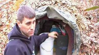 Scenario-A Large Cache Made From A Large Oil Drum.