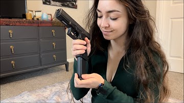 ASMR Glock 17 9mm Pistol & Magazine Sounds For Deep Sleep & Relaxation w/ Whispering and Tapping