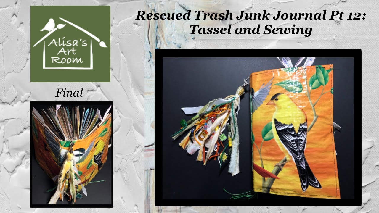Rescued Trash! Junk Journal Pt 12: Tassel and Sewing - YouTube