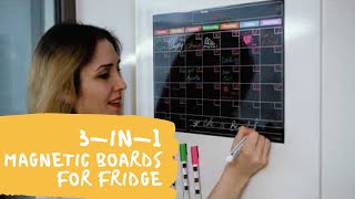 Magnetic Calendar, Chore Chart And Chalkboard For Refrigerator
