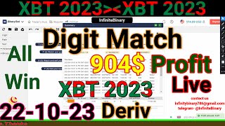 Information Deriv Binary Bot ALL WIN Digit Match 100% Working || Binary.com Bot || 22-10-23 Update