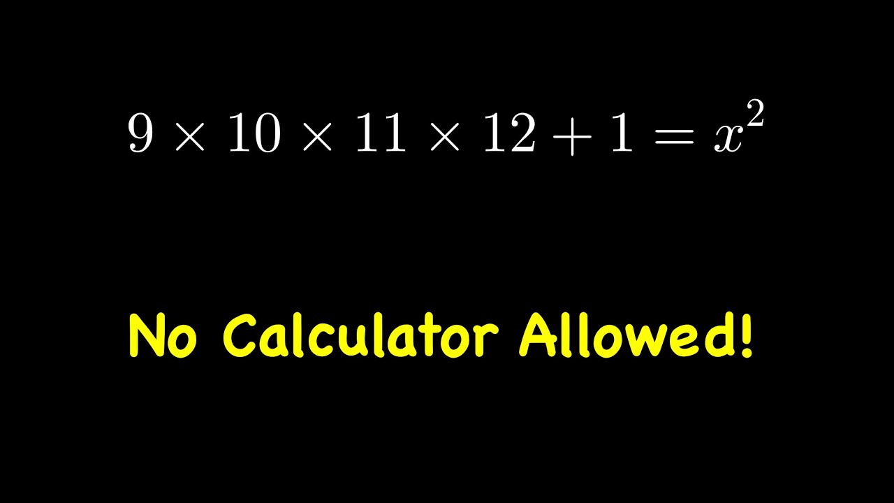 Solve it using Algebra| No Calculator allowed - YouTube