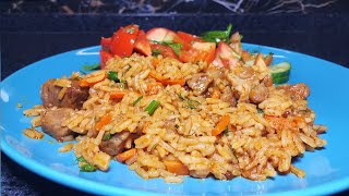 Самый вкусный плов со свининой на сковороде. Идеальный ужин на скорую руку