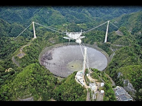 Arecibo Observatory radio telescope in Puerto Rico before Hurricane Maria,  - YouTube