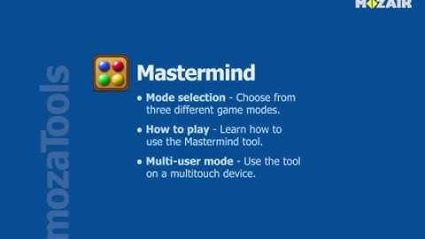 mozaBook Interactive Teaching Software - Mastermind tutorial video