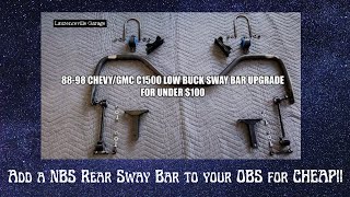 8898 Chevy GMC OBS C1500 Truck Rear Sway Bar Upgrade with 2000+ Suburban Tahoe Bar for UNDER $100