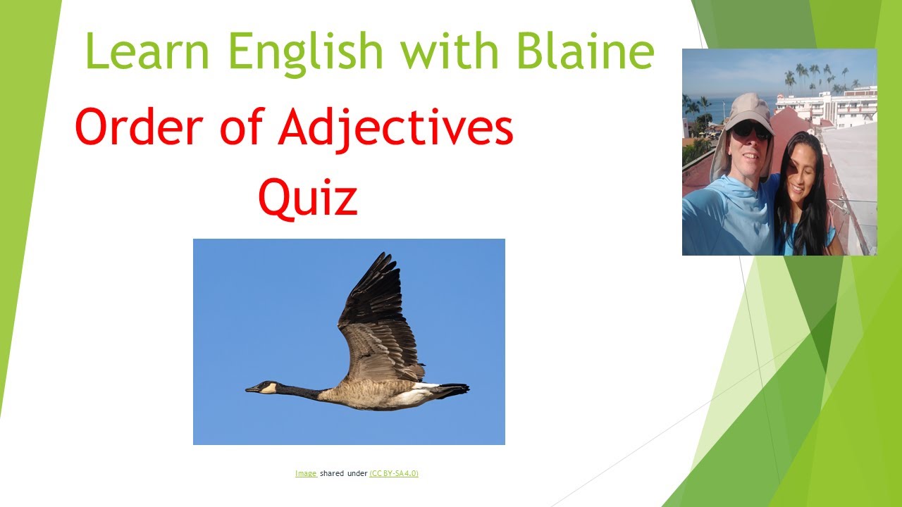 Order Of Adjectives Quiz 1 YouTube
