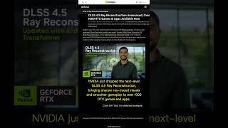 🧐👉 DLSS 4.5 Ray Reconstruction: How NVIDIA Is Changing Game Graphics Again #QixNewsAI