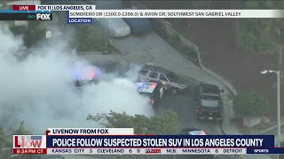 Police chase: suspect 'guns it in reverse,' filling neighborhood with smoke | LiveNOW from FOX