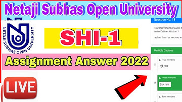 nsou shi 1 assignment 2022 || SHI-1 assignment live questions answers 2022 || nsou shi 1 2022 #nsou