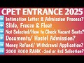 Cpet First Selection 2025 🔥 || Intimation Letter || MONEY REFUND || Slide Freeze || Documents