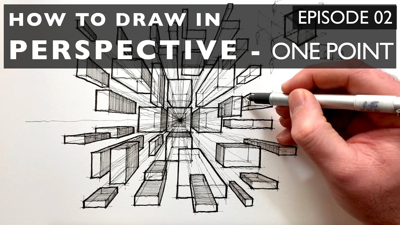 How to Draw in Perspective 02 - One point perspective - YouTube
