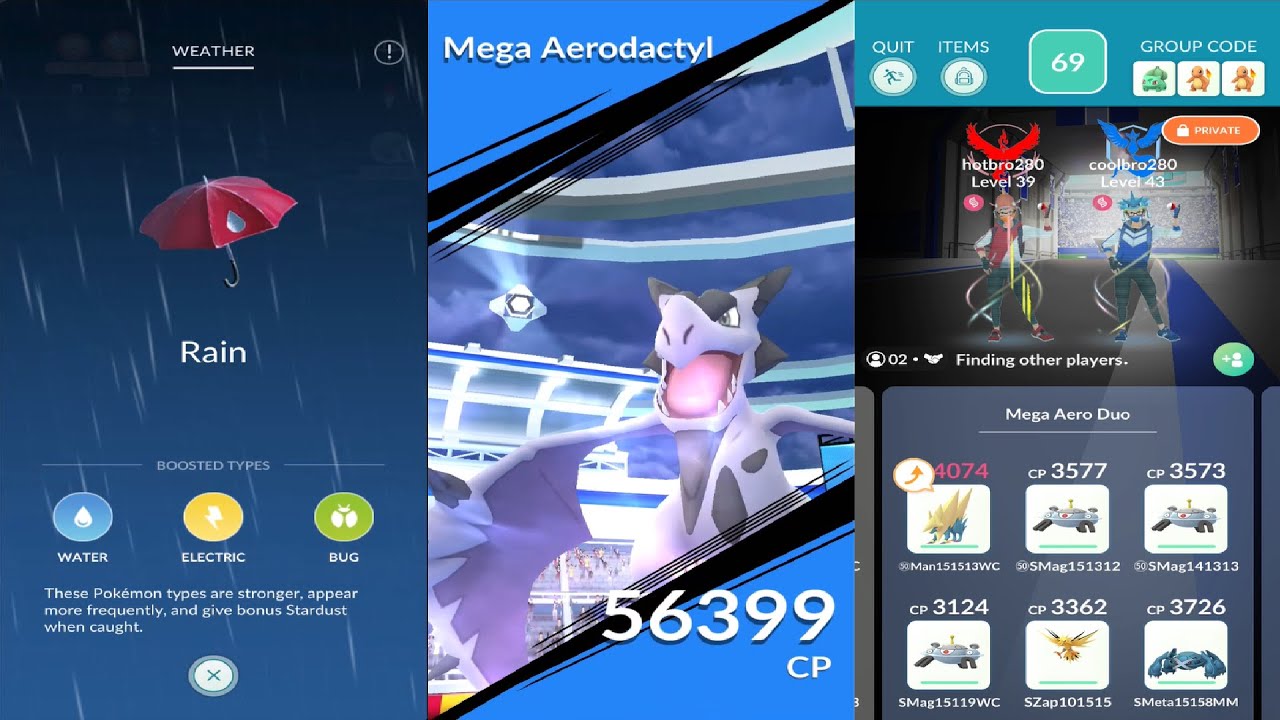 Mega Aerodactyl Duo in Rainy