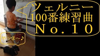 【楽譜19】ツェルニー100番練習曲10番（全音楽譜出版社 刊）CZERNY 100 ÜBUNGSSTÜCKE Op.139_No.10―小４息子の楽譜通り演奏―15歳５か月のミニチュアダックスと一緒