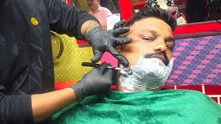 Headshave / Straight razor Shave Indian Barber/ Face shave by Indian Barber / ASMR Razor Shave boys
