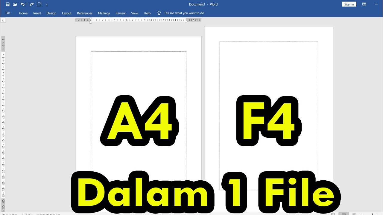 Mengatur Kertas F4 Dalam 1 File Di Ms Word Youtube