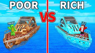 Mikey POOR vs JJ RICH YACHT Survival Battle in Minecraft (Maizen)