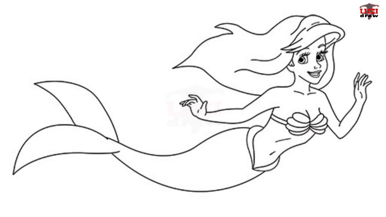 How to Draw The Little Mermaid Step by Step Easy for Beginners/Kids
