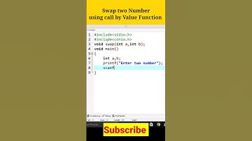 Swap two Number using call by value Function #shorts #clanguage