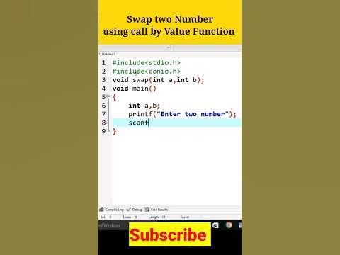 Swap two Number using call by value Function #shorts #clanguage - YouTube