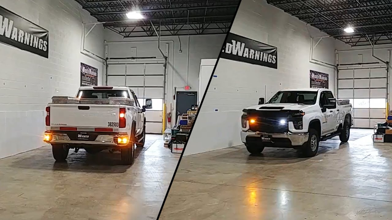 2021 Chevy Silverado 2500 Amber-White Emergency Flashing Lights - YouTube