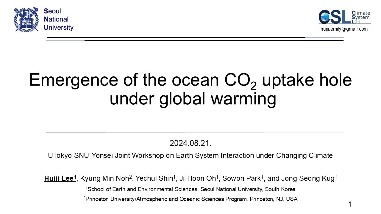 Emergence of the ocean CO2 uptake hole under global warming