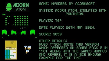 Invaders by Acornsoft (Acorn Games Pack 5) - Acorn Atom - Pantheon - 3,050 points.