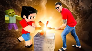 MINECRAFT NA VIDA REAL - Quebrando blocos!