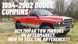 Dodge OEM Mopar Tow Mirrors VS Aftermarket. How To Tell The Difference!!