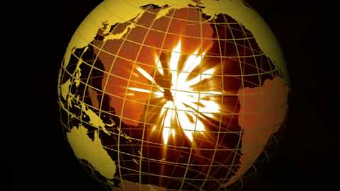 3D Rotating Metalic Globe with a Glowing Center