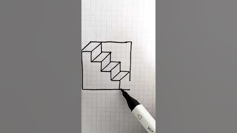 easy Drawings 3d illusion on graph paper #drawing #easy3d #3d #trendingvideo