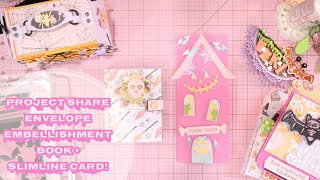 Project Share | Halloween Envelope Embellishment Book + Slimline Card  | Scrap Diva Designs Dies