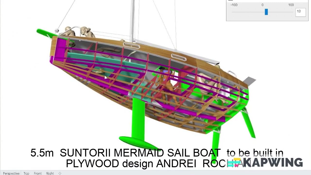 5.6m Sail Boat Poly Chine Planing Hull Plywood Epoxy Construction Architecture&Design Andrei Rochian