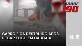 Carro fica destruído após pegar fogo em Caucaia | Cidade 190