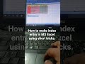 How to make index entry in MS Excel using short tricks. #Excel #index #sorts