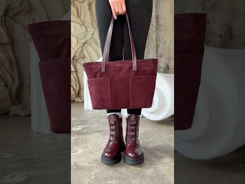 Шкіряні бордові черевики невисокі на платформі інд пошиття, розміри від 36 до 41, видео 1