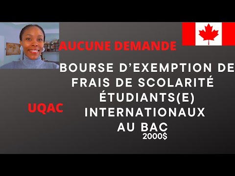 Bourse d'exemption  du 1er cycle UQAC pour Étudiants Étrangers