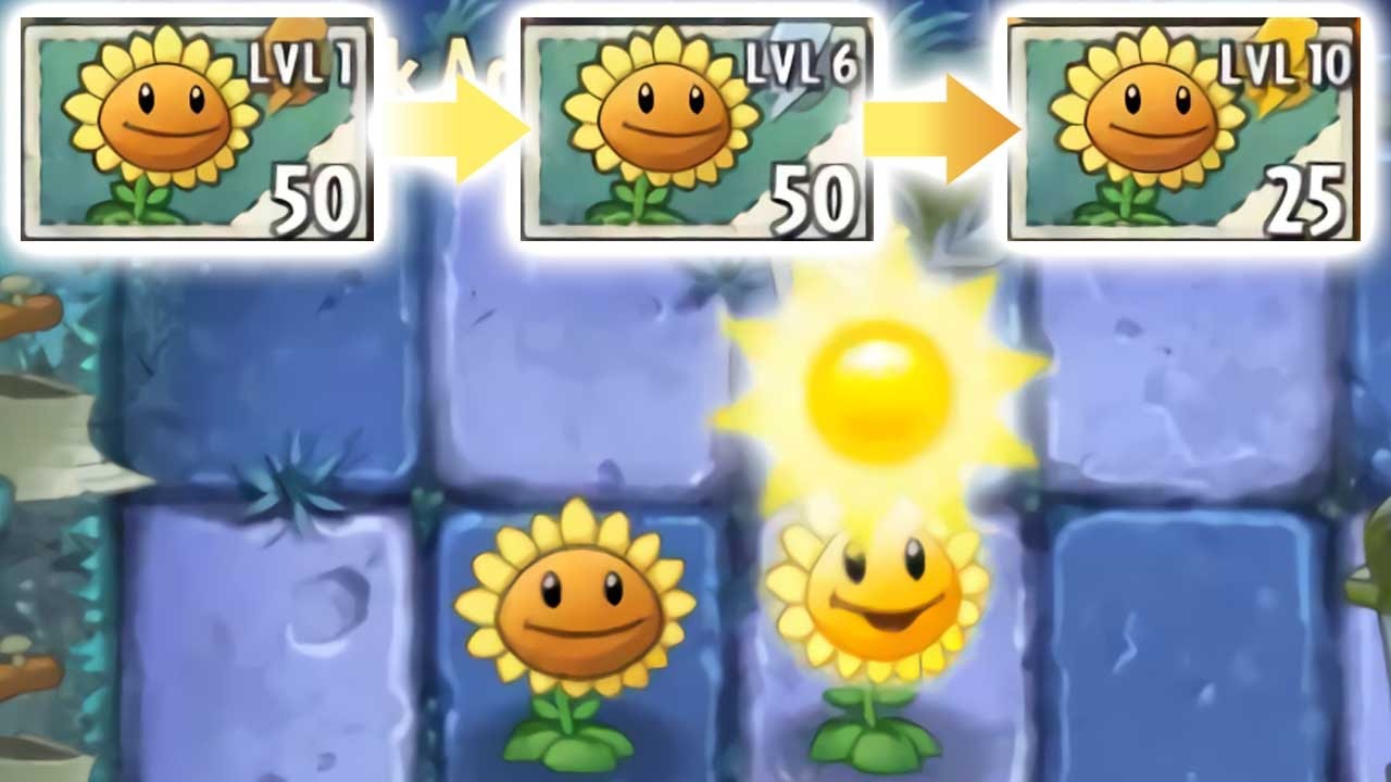 Plants vs Zombies 2 - Sunflower Leveling Up 