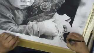 Atelier Meijer - realistic pencil and charcoal drawing - portrait of lotte