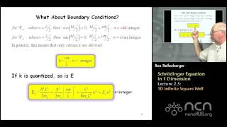 Purdue PHYS 342 L2.5: Schrödinger Equation in 1D: 1D Infinite Square Well