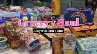 HUGE GROCERY HAUL | KROGER \& SAM'S CLUB + MEAL PLAN | RESTOCKING THE PANTRY