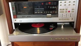 A rare Akai F-1/L FP-3 Hi/Fi Composite System Front Loading Turntable with Akai Speakers